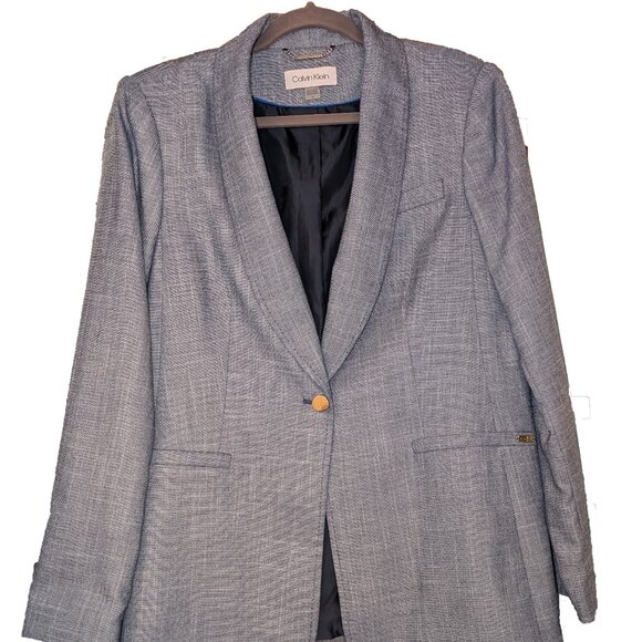 Calvin Klein Gray Modern Suit Blazer(size14) and Pants (size 16) set - Picture 1 of 10
